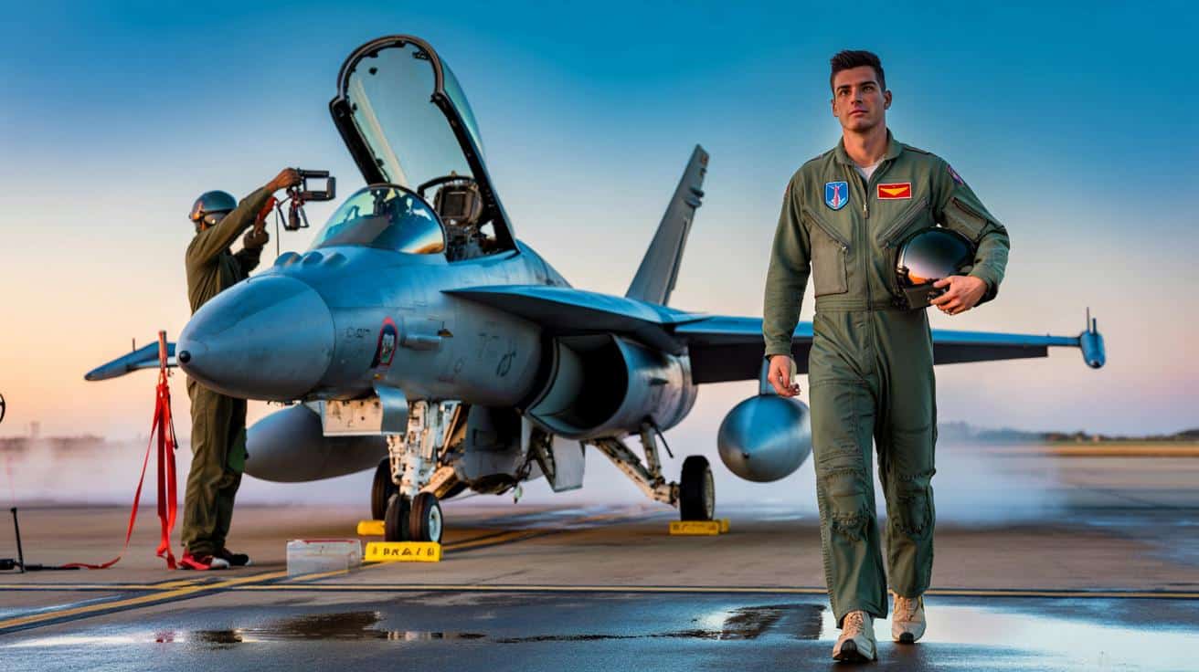 Enrique Gil, piloto de F-18 del Ejército: "Cuando vuelas solo un caza de combate con 23 años te sientes el rey, pero luego desarrollas tolerancia"